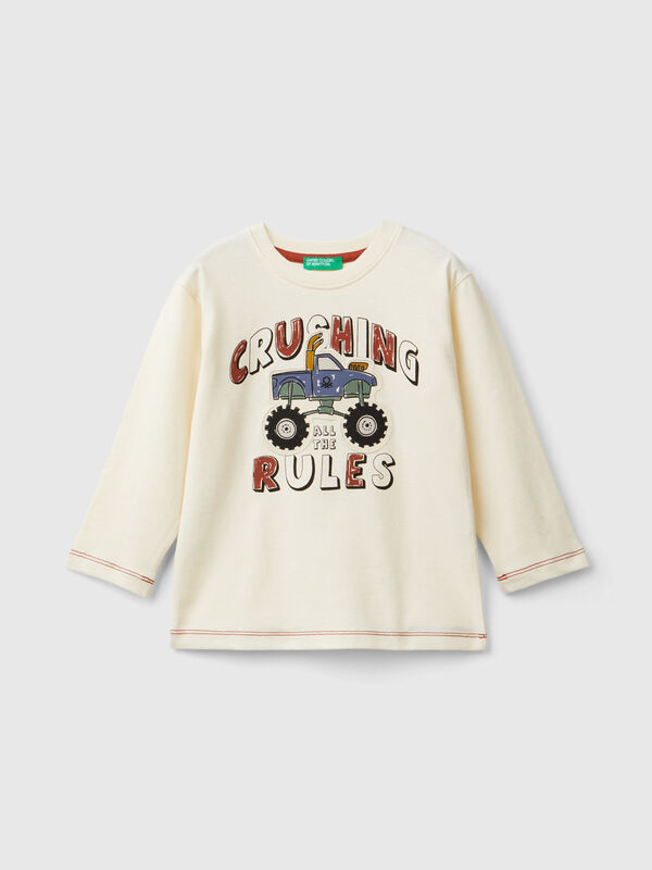 T-shirt with print and applique Junior Boy