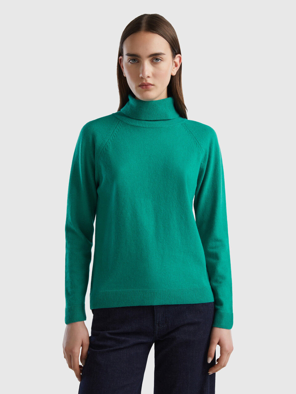 Womens teal turtleneck top