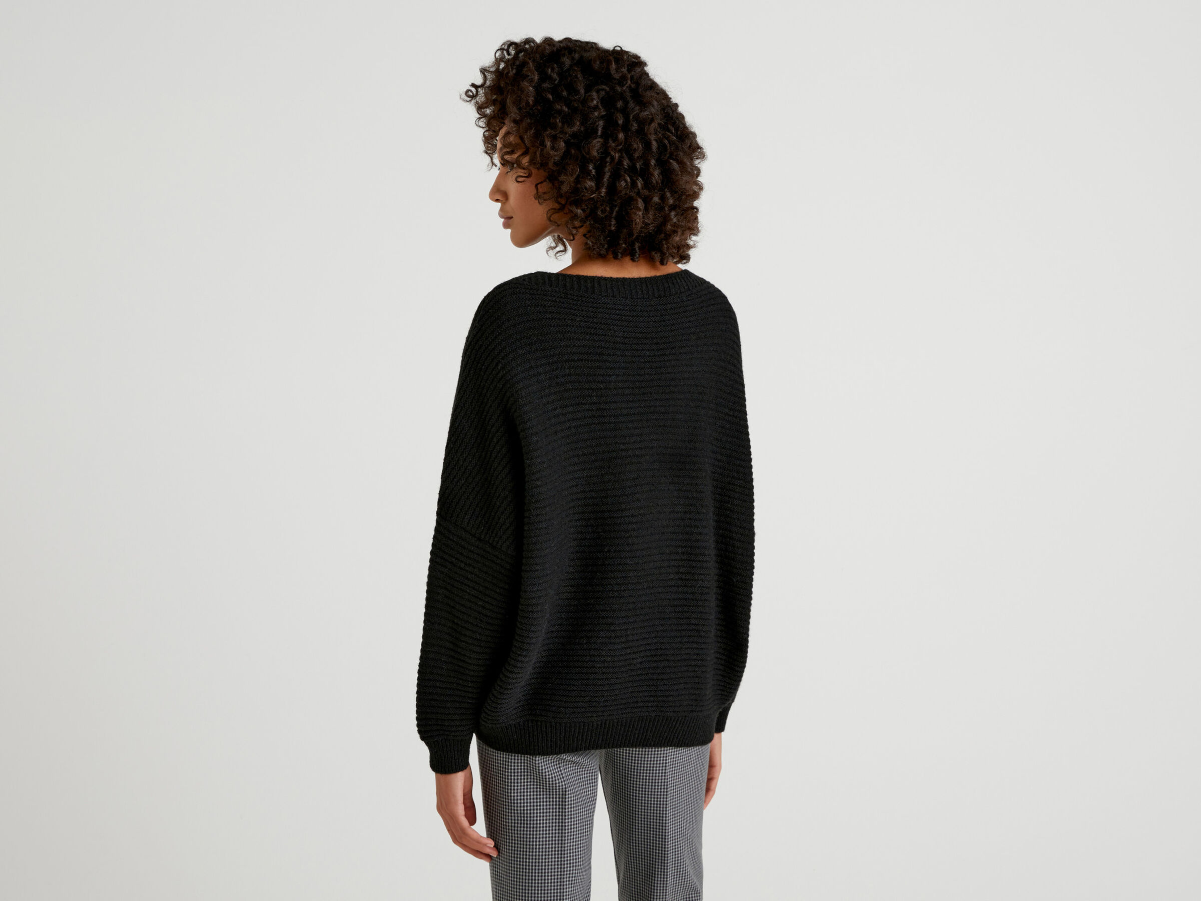 Boxy fit sweater in wool blend image number 2