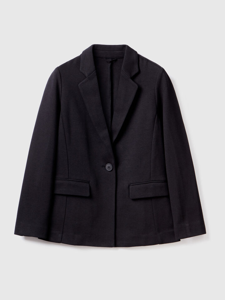 Fitted blazer with pockets image number 1