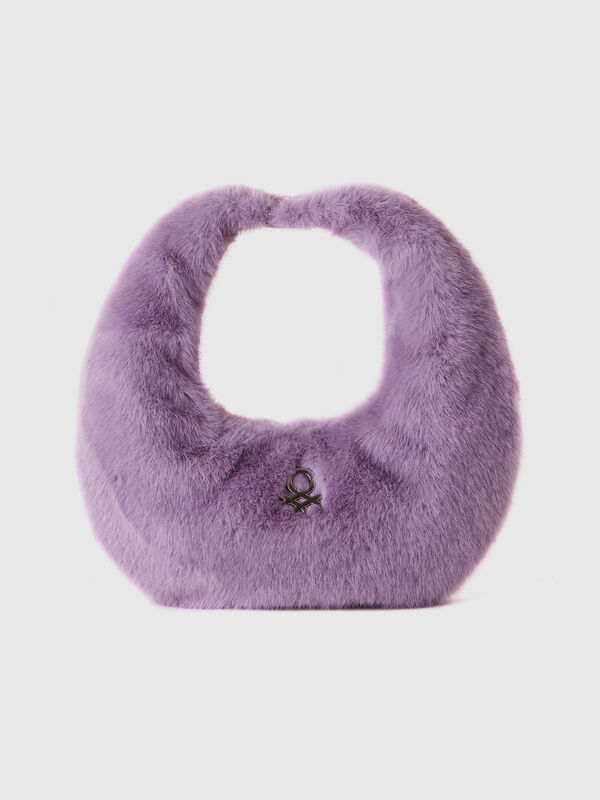 Small crescent moon bag in faux fur Women