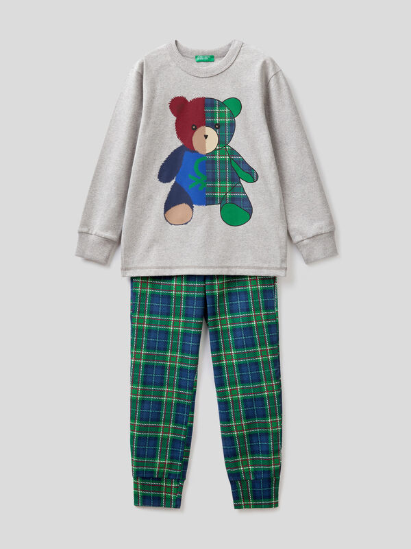 Warm pyjamas with teddy bear print Junior Boy
