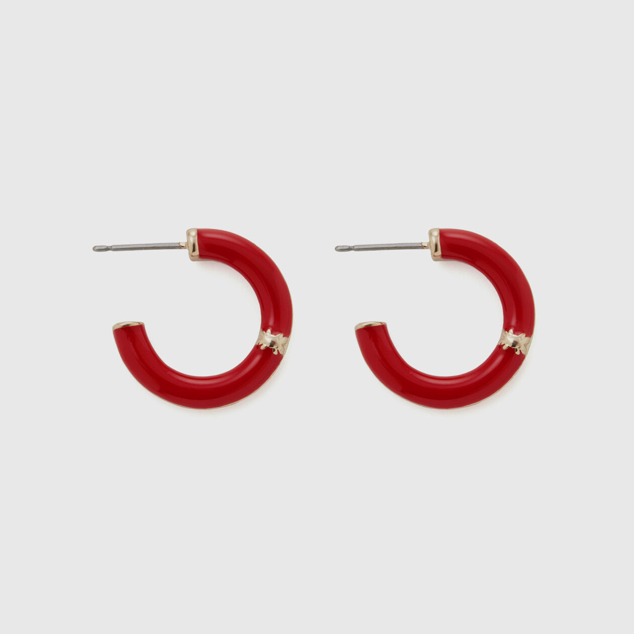 Small red hot sale hoop earrings