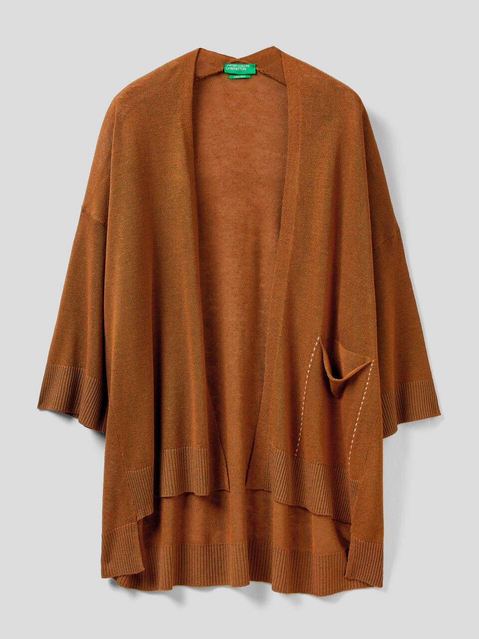 Open cardigan with 3/4 sleeve image number 1