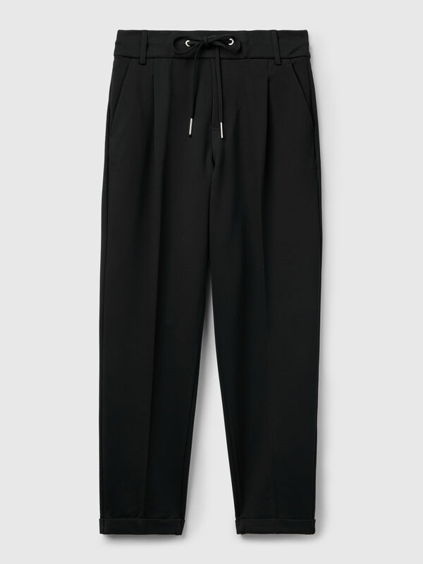 Yarn dyed trousers with drawstring Yarn dyed trousers with drawstring Women