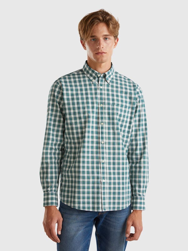 Check button-down shirt Men