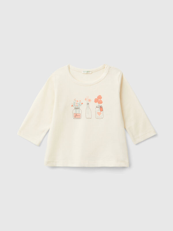 Long sleeve t-shirt in warm organic cotton New Born (0-18 months)