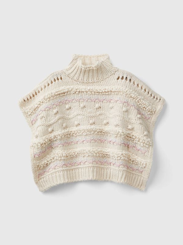 Knit cape with lurex Junior Girl