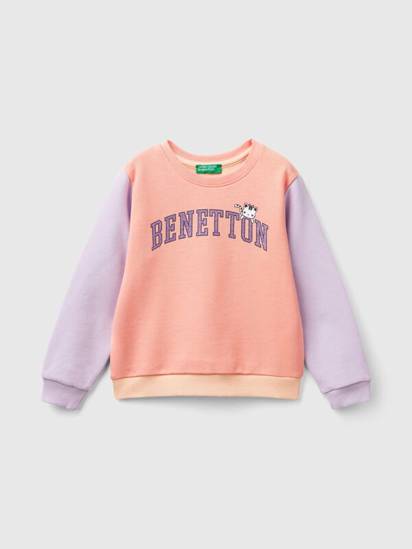 100% organic cotton sweatshirt with logo Junior Girl
