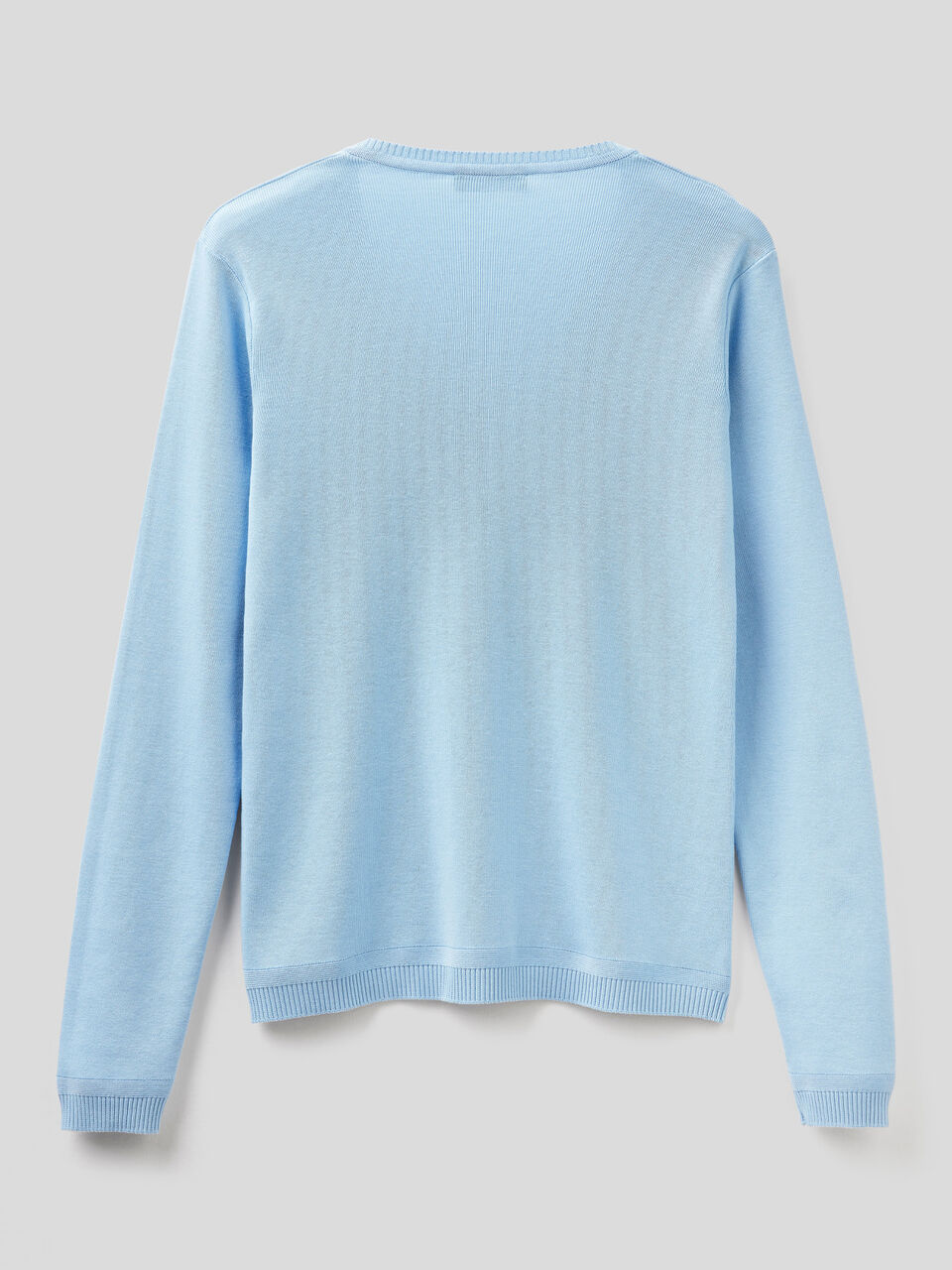 Pure cotton sweater with V-neck image number 2