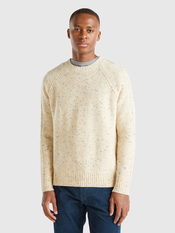 Crew neck sweater in wool blend Men