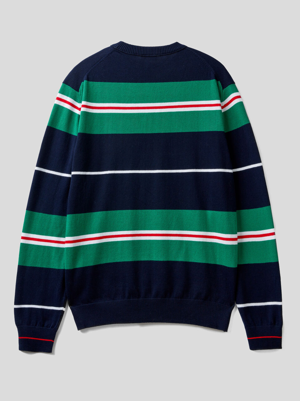Striped 100% cotton sweater image number 2