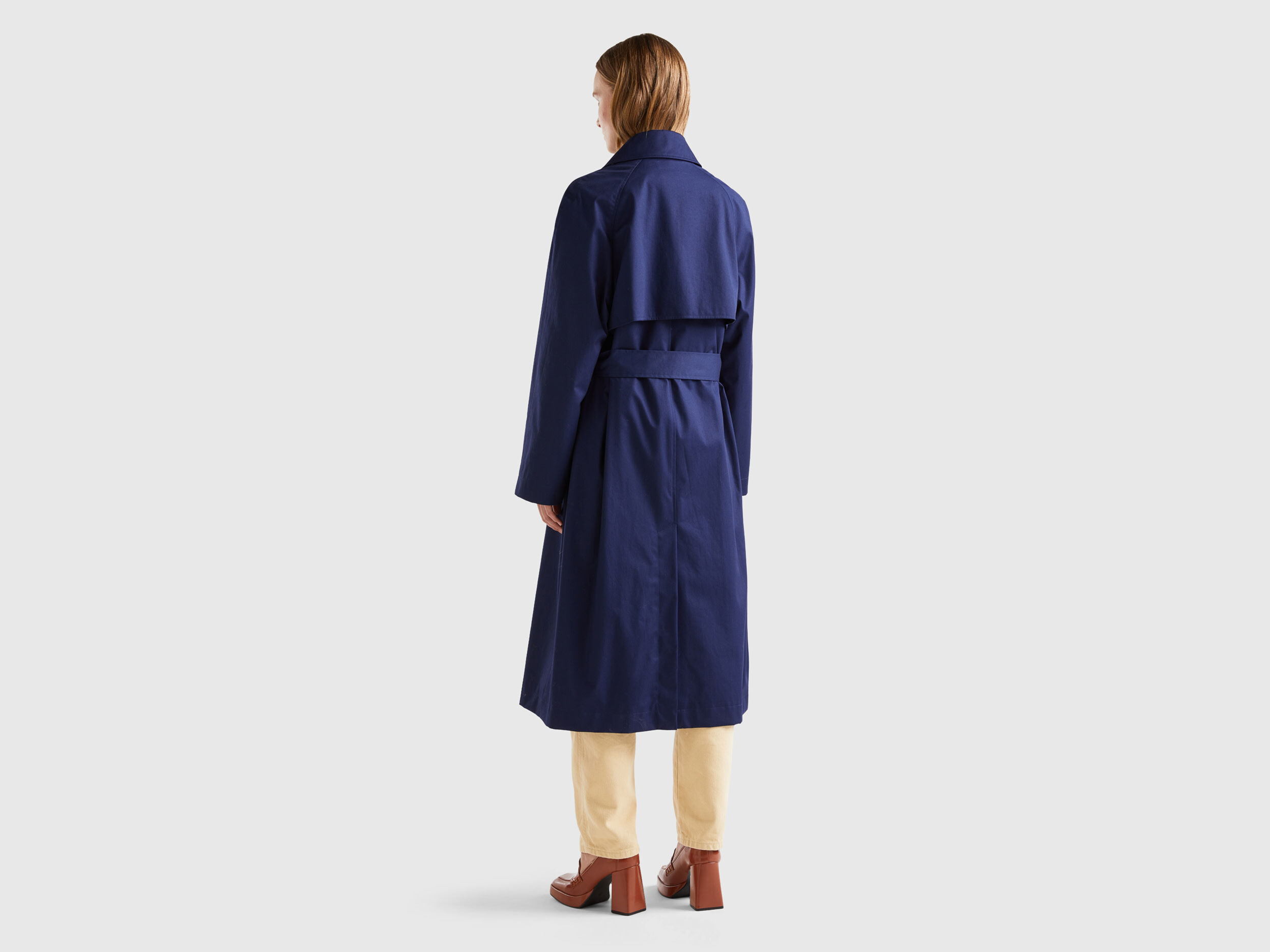 Benetton mid length hidden double breasted coat online