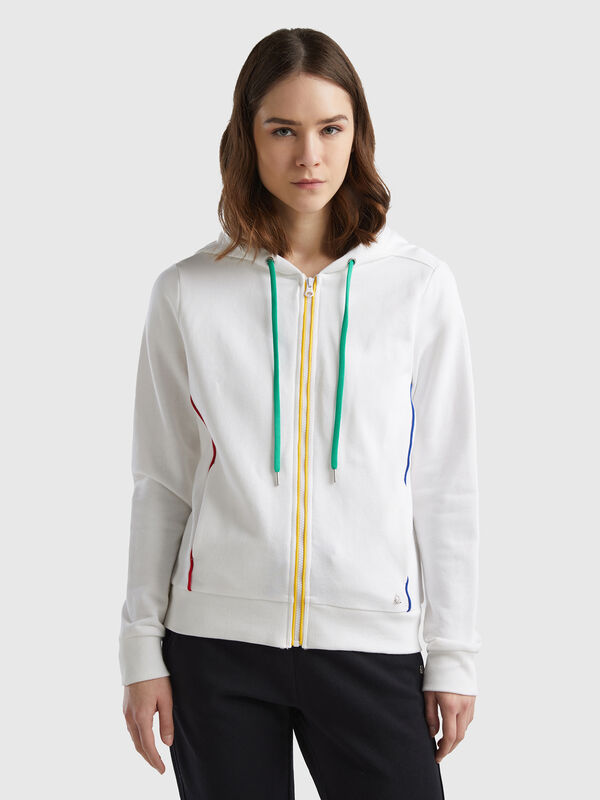 100% cotton sweatshirt with zip and hood Women