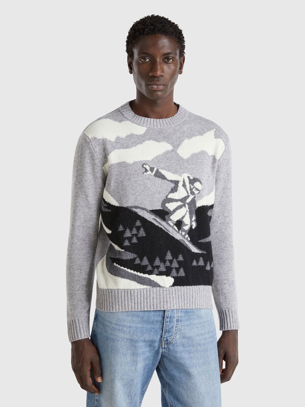 Sweater with ski graphic Men