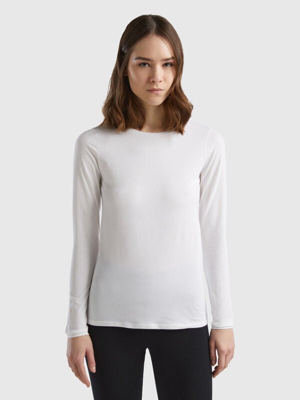 Long sleeve t-shirt in super stretch organic cotton Women