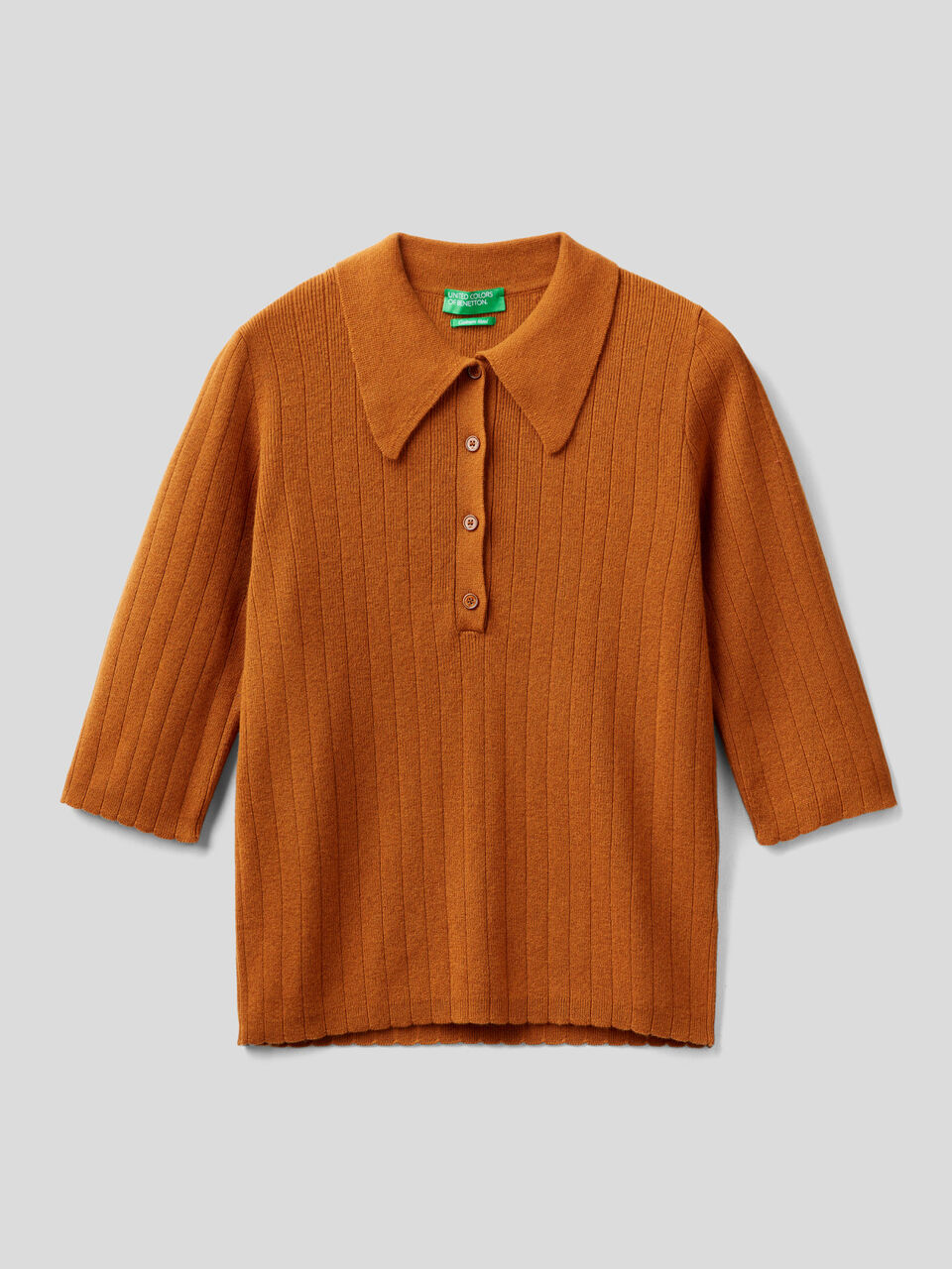 Slim fit knit polo image number 1