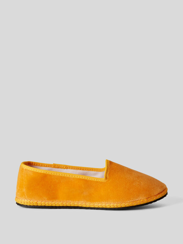 Yellow velvet Friulane slippers Women