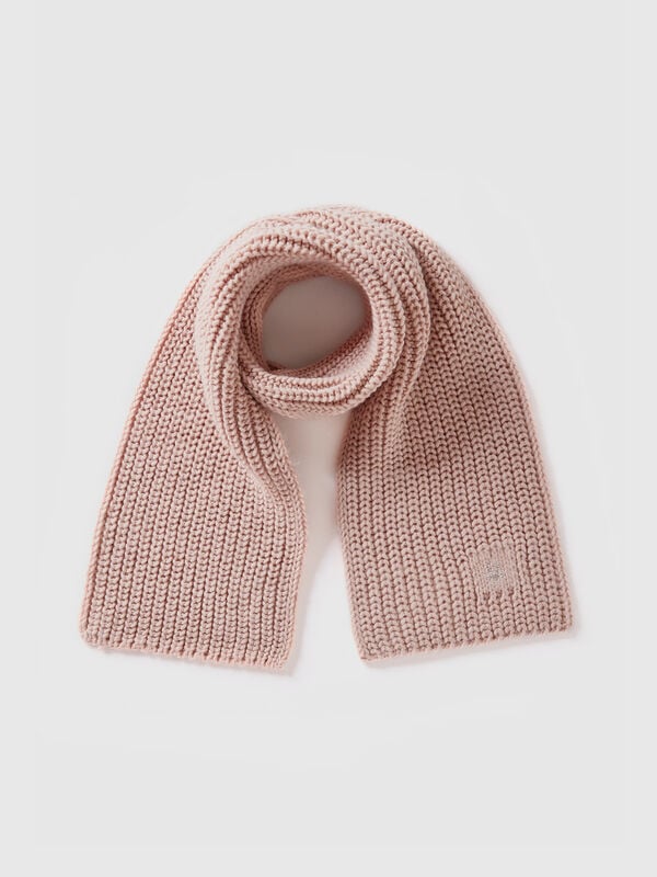 Scarf with rhinestone logo Junior Girl