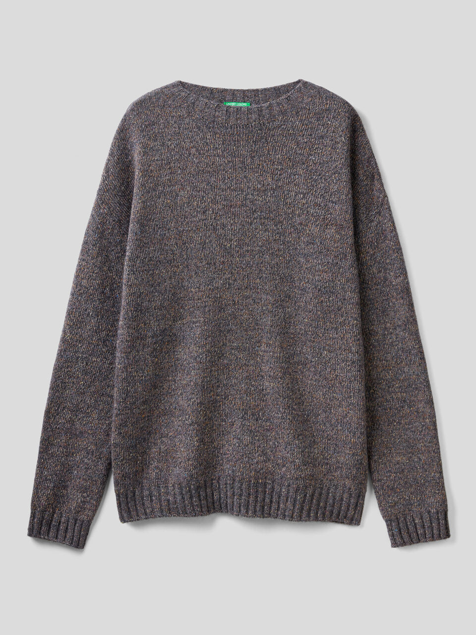 Crew neck sweater in wool blend image number 1