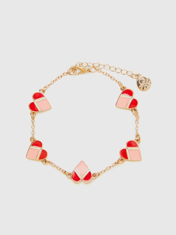 Gold bracelet with hearts Women