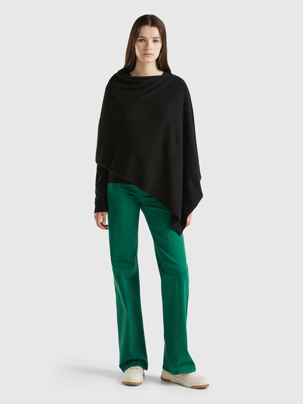 Cashmere blend poncho Women