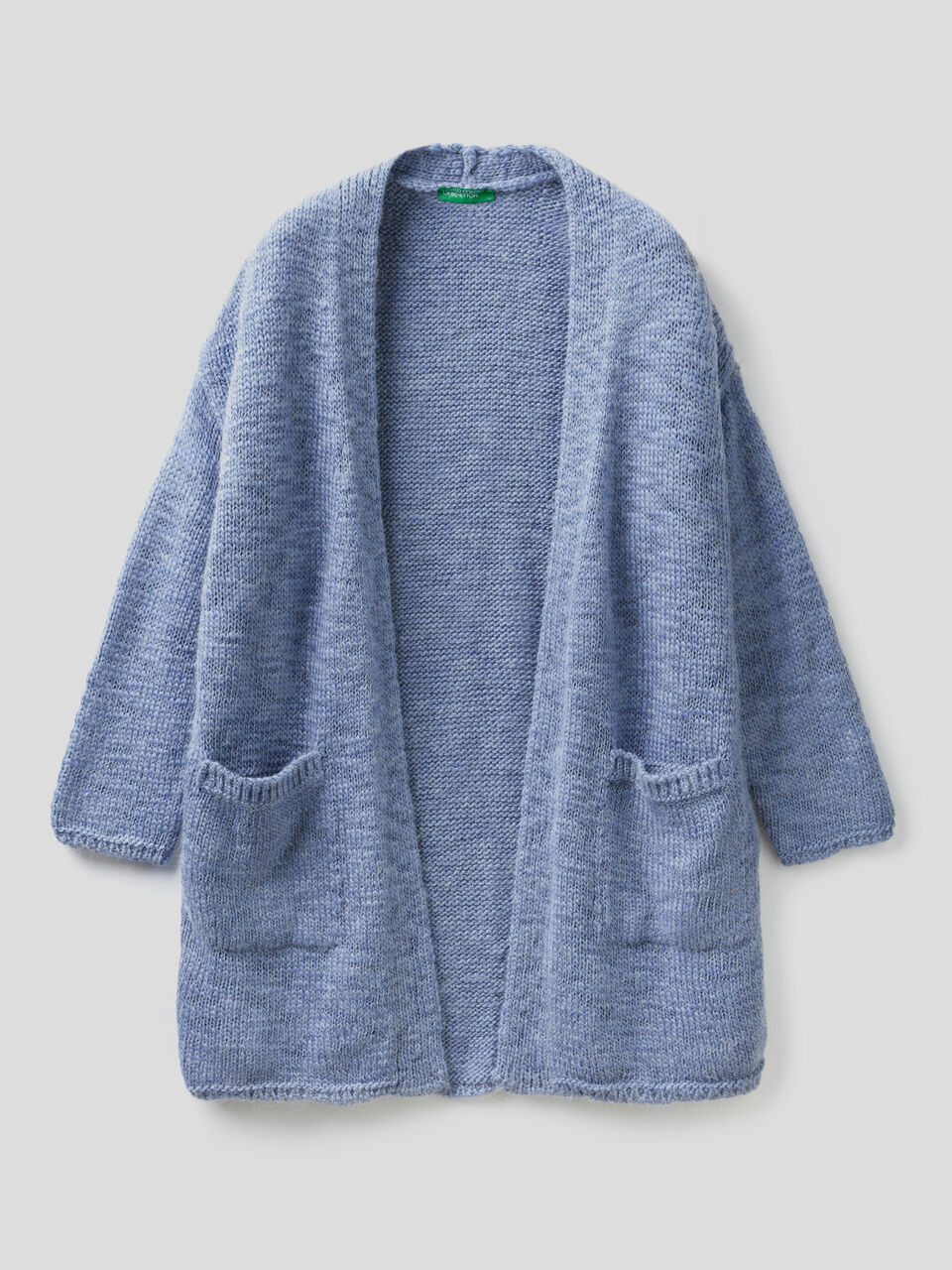 Maxi cardigan in wool and alpaca blend image number 1