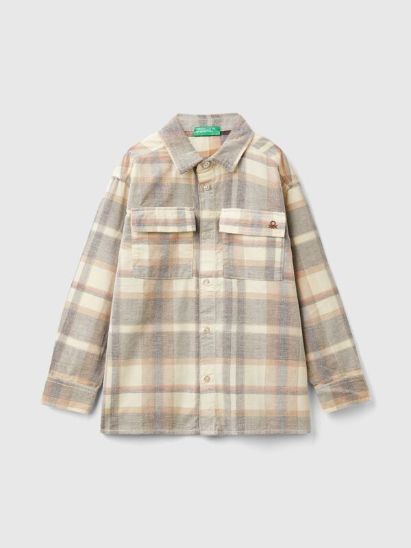 Velvet tartan shirt  Junior Boy
