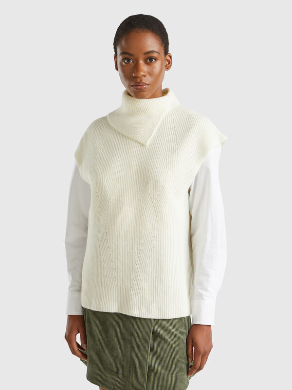 Long vest with high neck Women