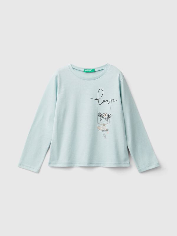 T-shirt with print and tulle applique Junior Girl