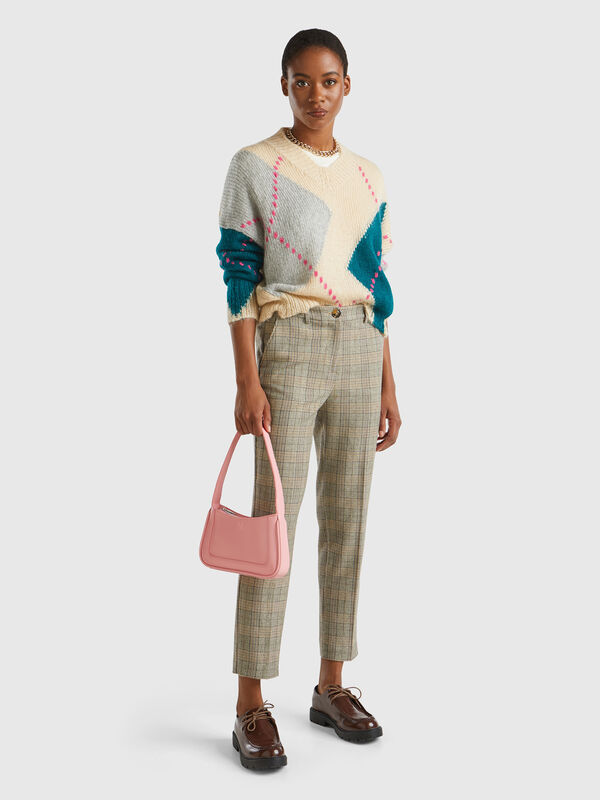 Prince of Wales flannel trousers Women
