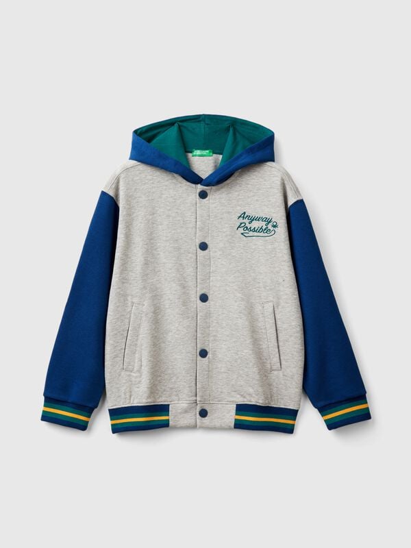 Bomber jacket in cotton and viscose blend sweat Junior Boy
