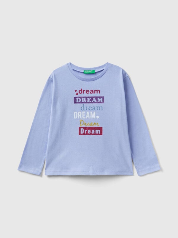 Warm t-shirt with print and glitter Junior Girl