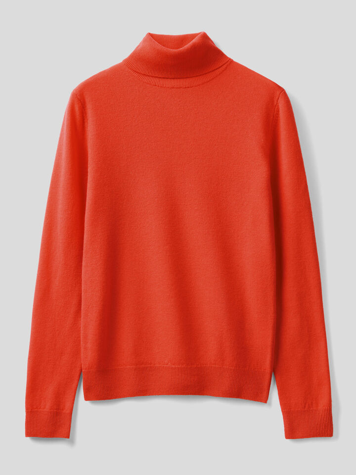 Turtleneck sweater in pure virgin wool image number 1
