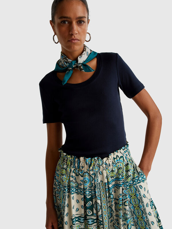 Short sleeve t-shirt in long fiber cotton Women