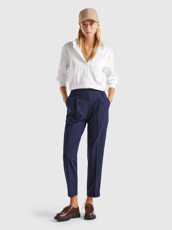 Pinstripe flannel trousers Women