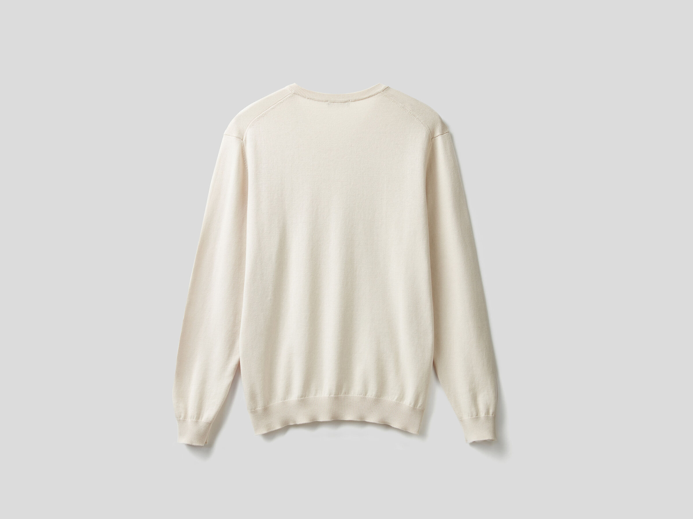 V-neck sweater in pure cotton image number 5