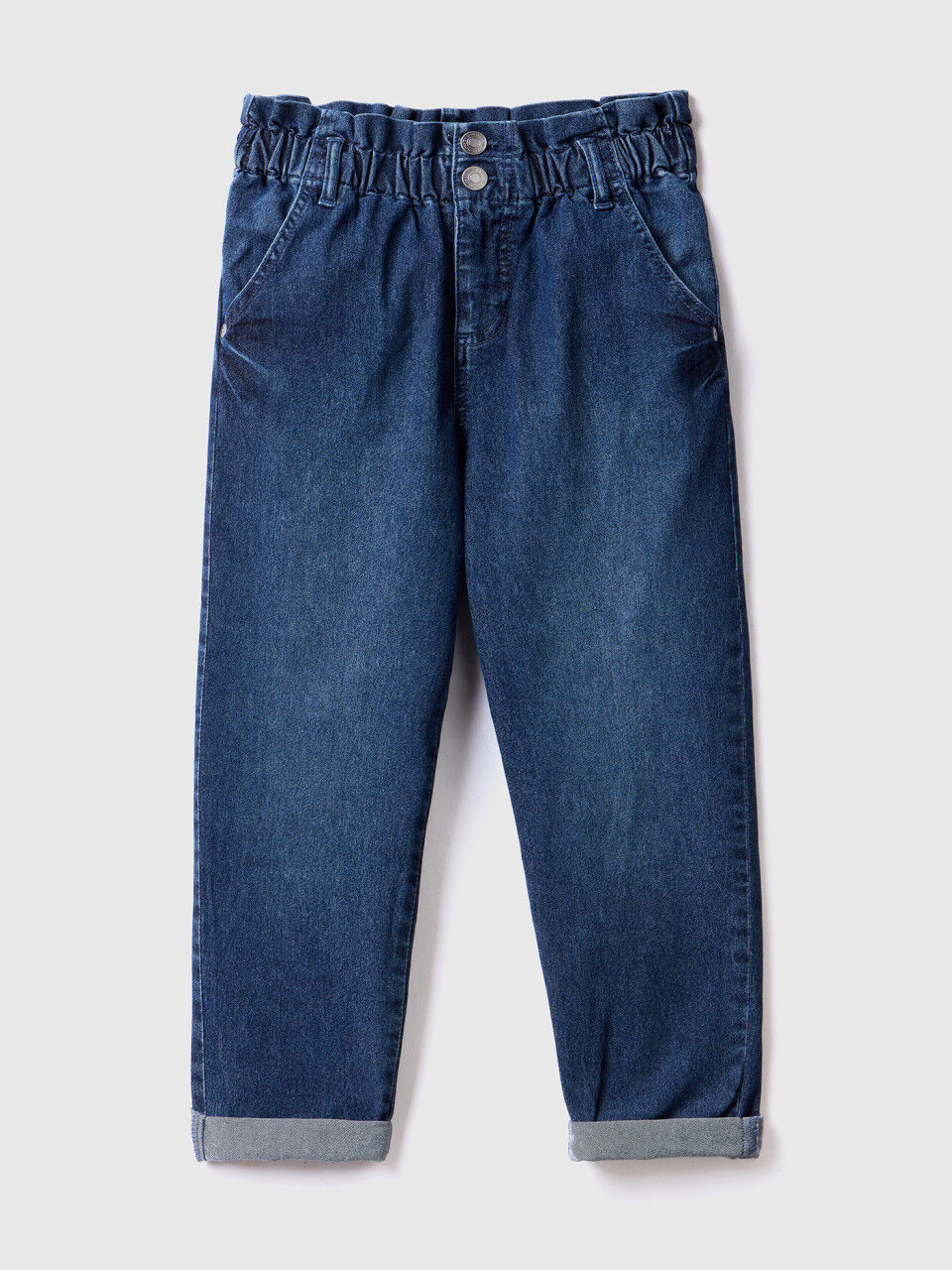Baggy fit jeans with gathered waist