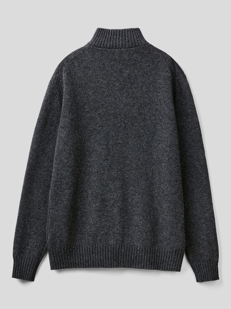 Sweater in pure Shetland wool with zip on the neck image number 2