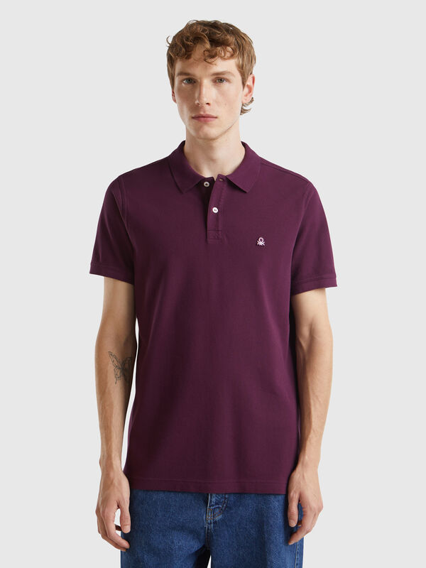 Dark purple regular fit polo Men