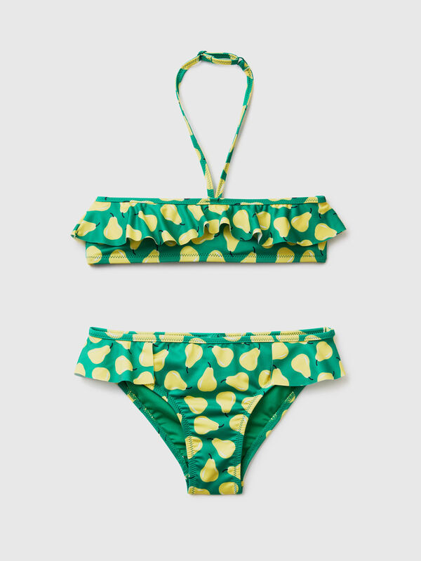 Green bikini with pear pattern Junior Girl