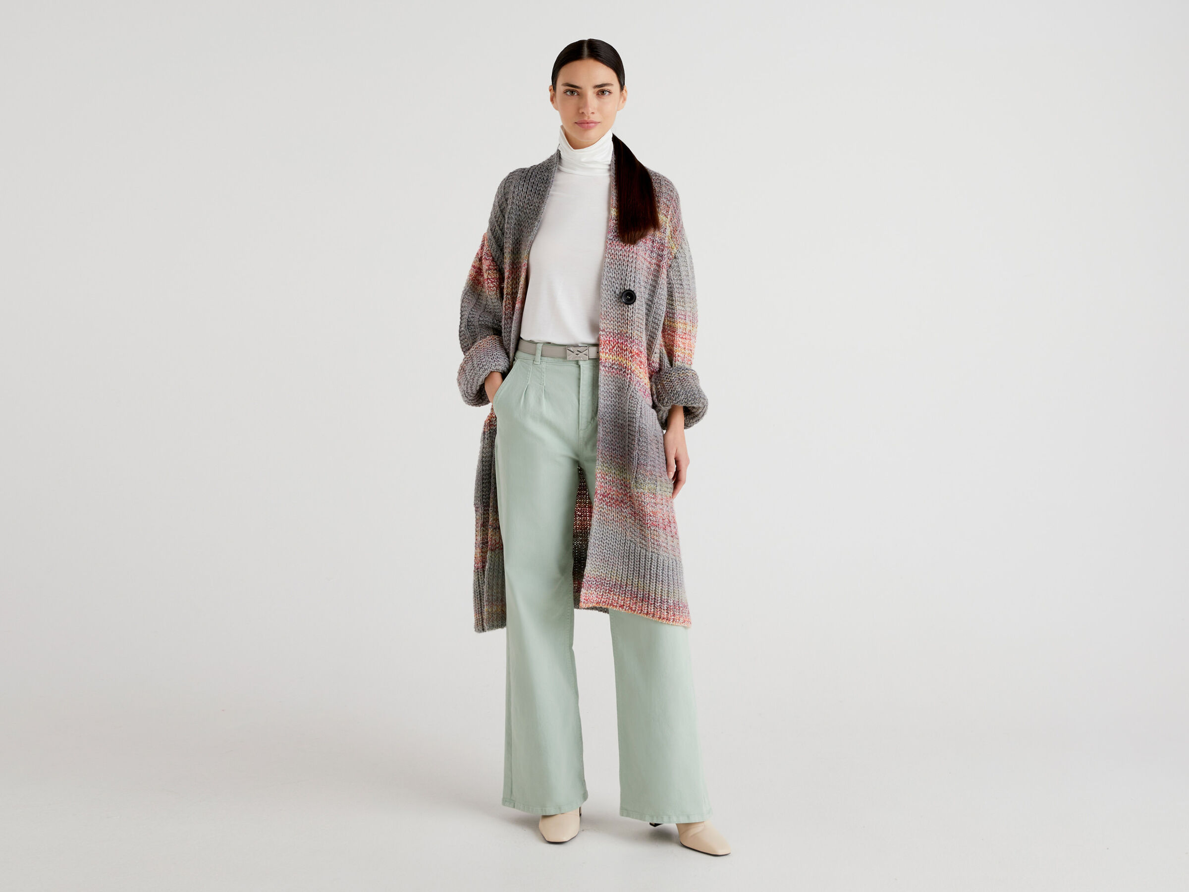 Faded knit coat image number 3