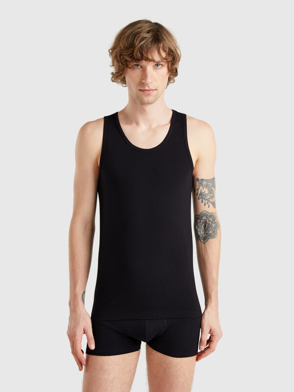 Tank top in stretch cotton Men