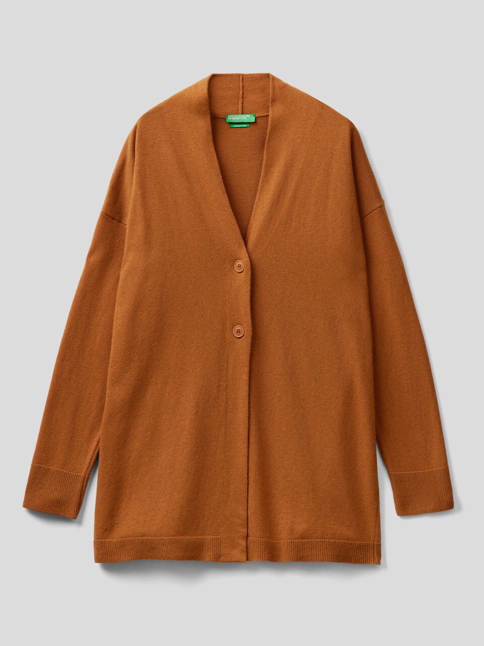 Cardigan in cashmere and wool blend image number 1
