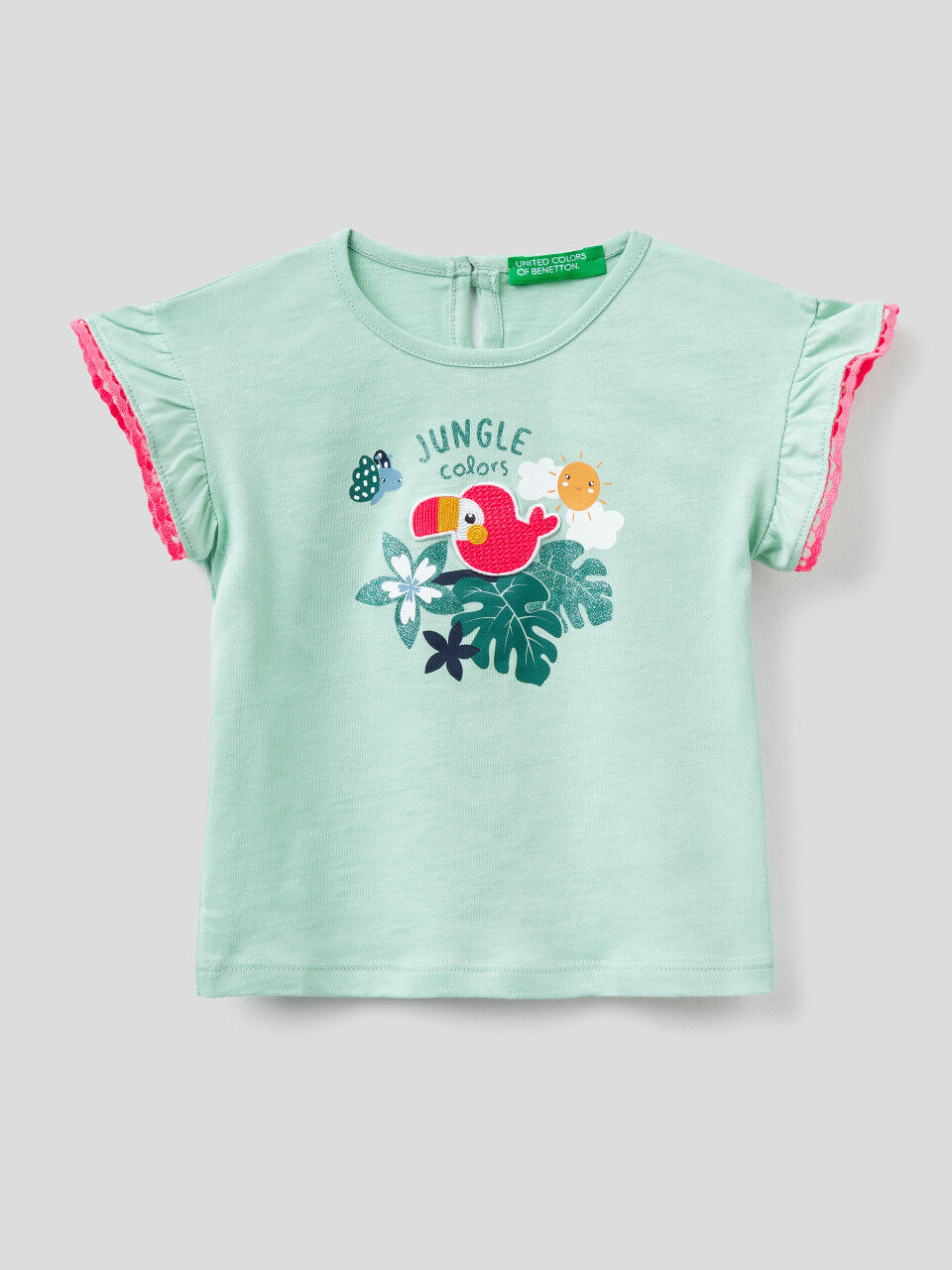 T-shirt in organic cotton with rouches