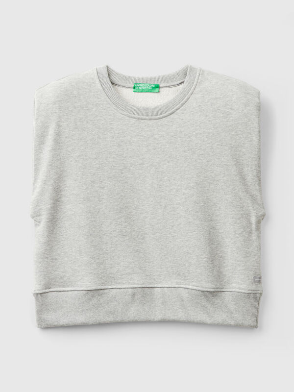 Cropped sweat fabric vest Women