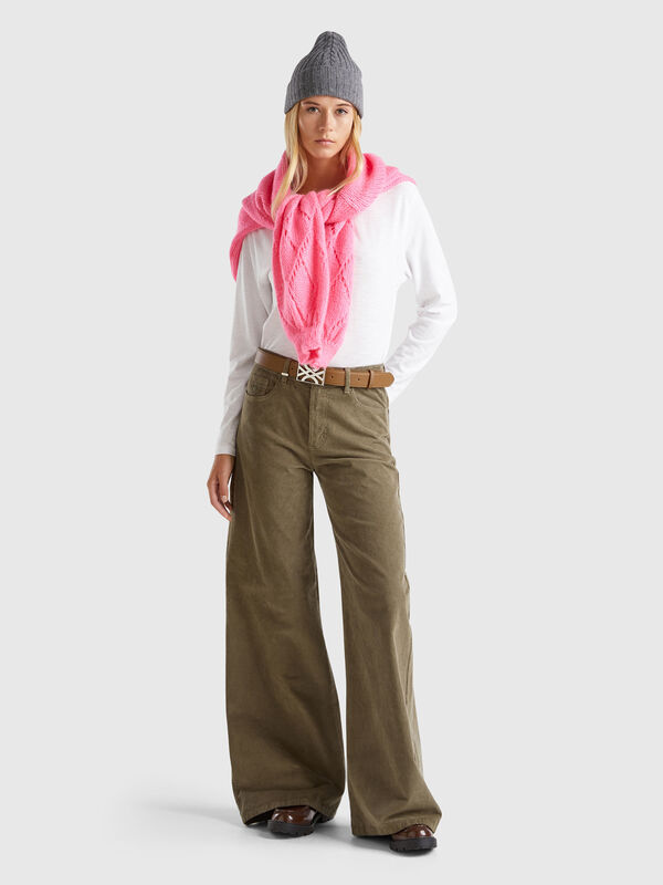 Wide fit velvet trousers Women
