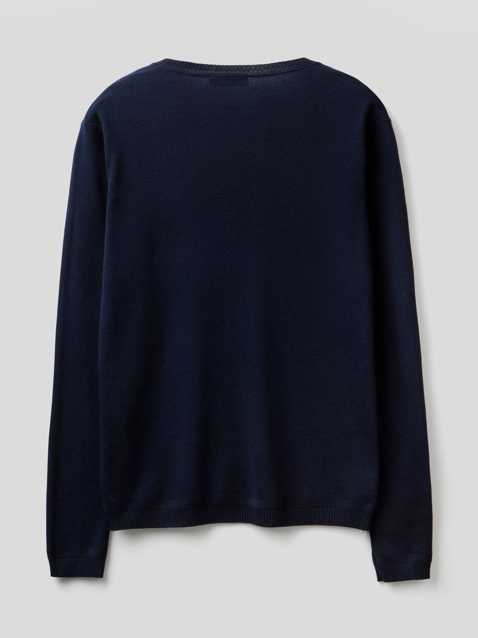 Pure cotton sweater with V-neck image number 2