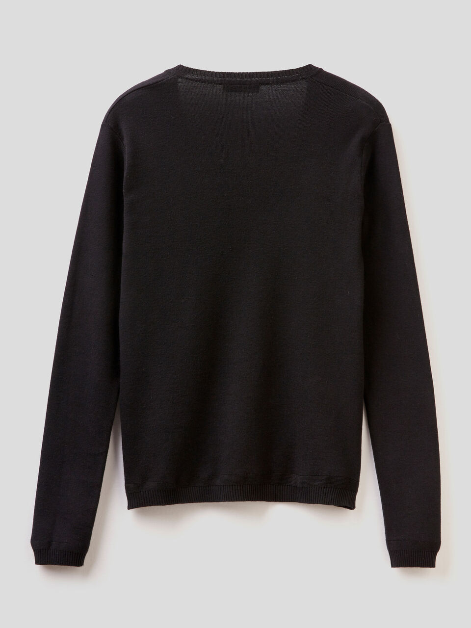 Pure cotton sweater with V-neck image number 2