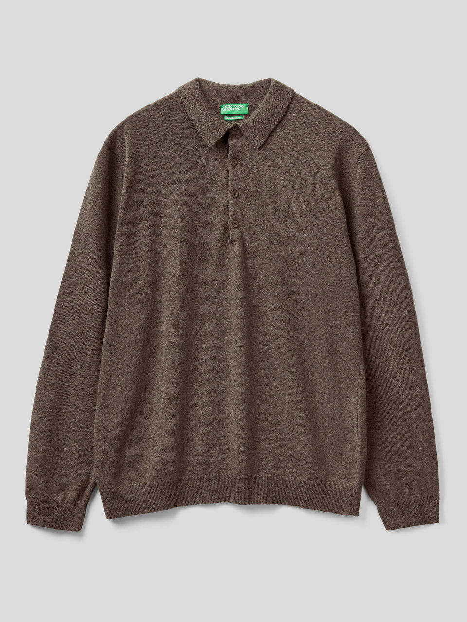 Polo in pure Merino wool customizable image number 1